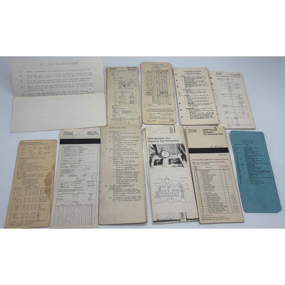 Vintage IBM Customer Engineering‎ Reference Cards & Procedures Lot – 1960s